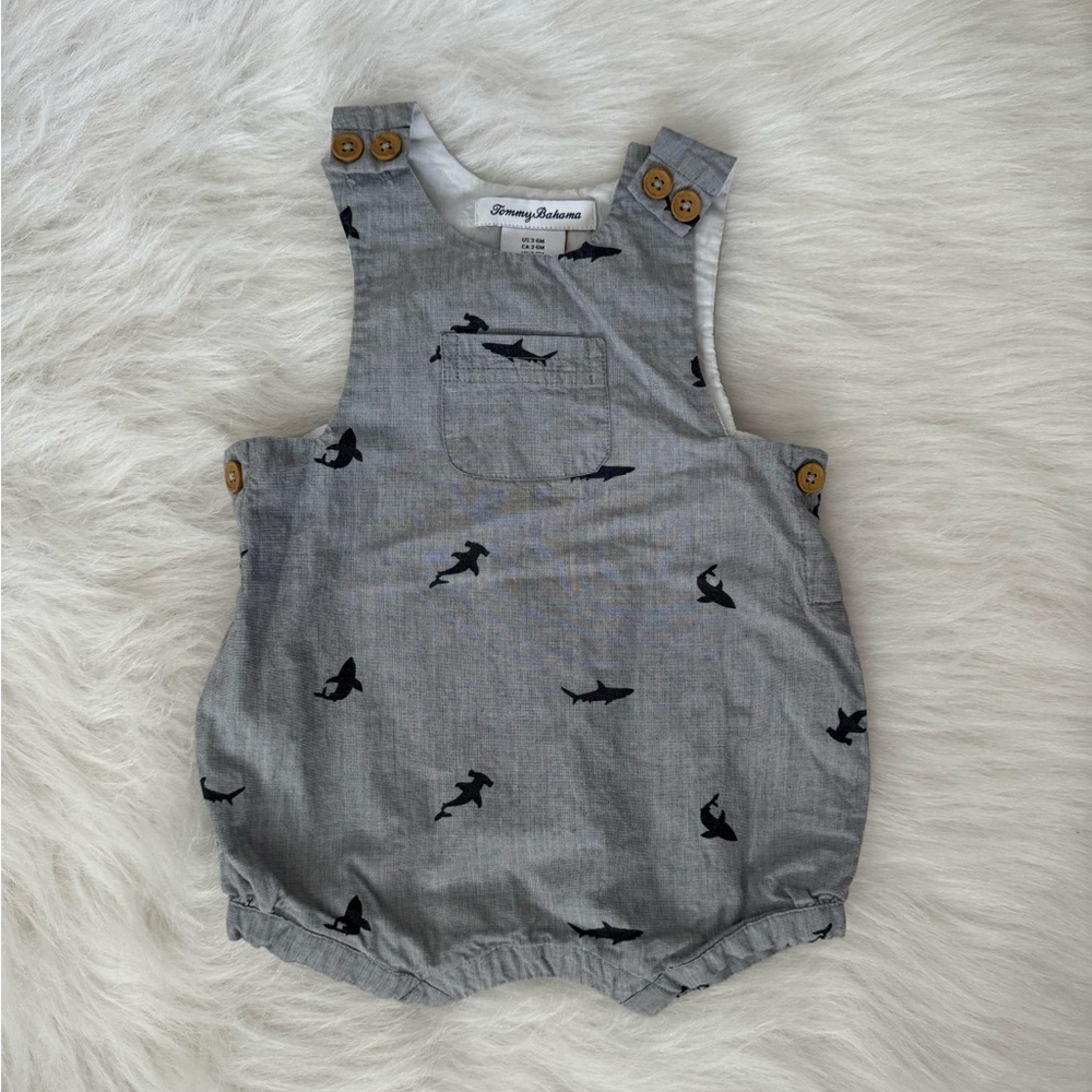 Tommy Bahamas Shark Pattern Romper Onesie